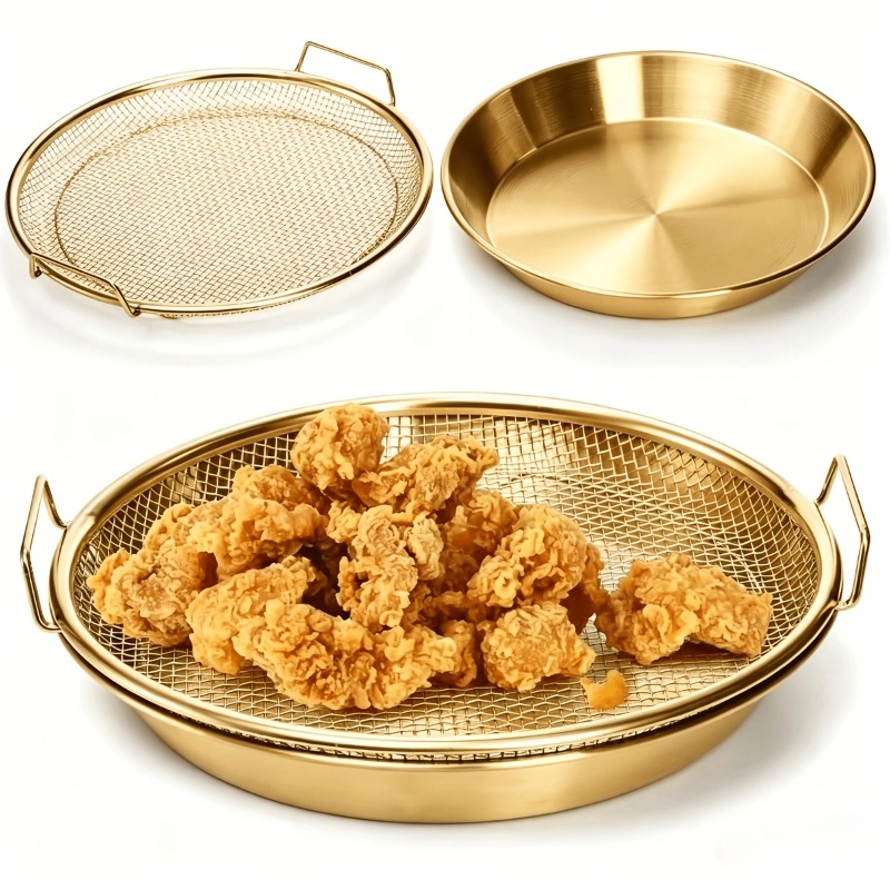 Kitchen Gadgets Gold - Rak Penggorengan Berat Tahan Lama Berbahan